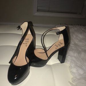 Black Patent Leather Platform Heels